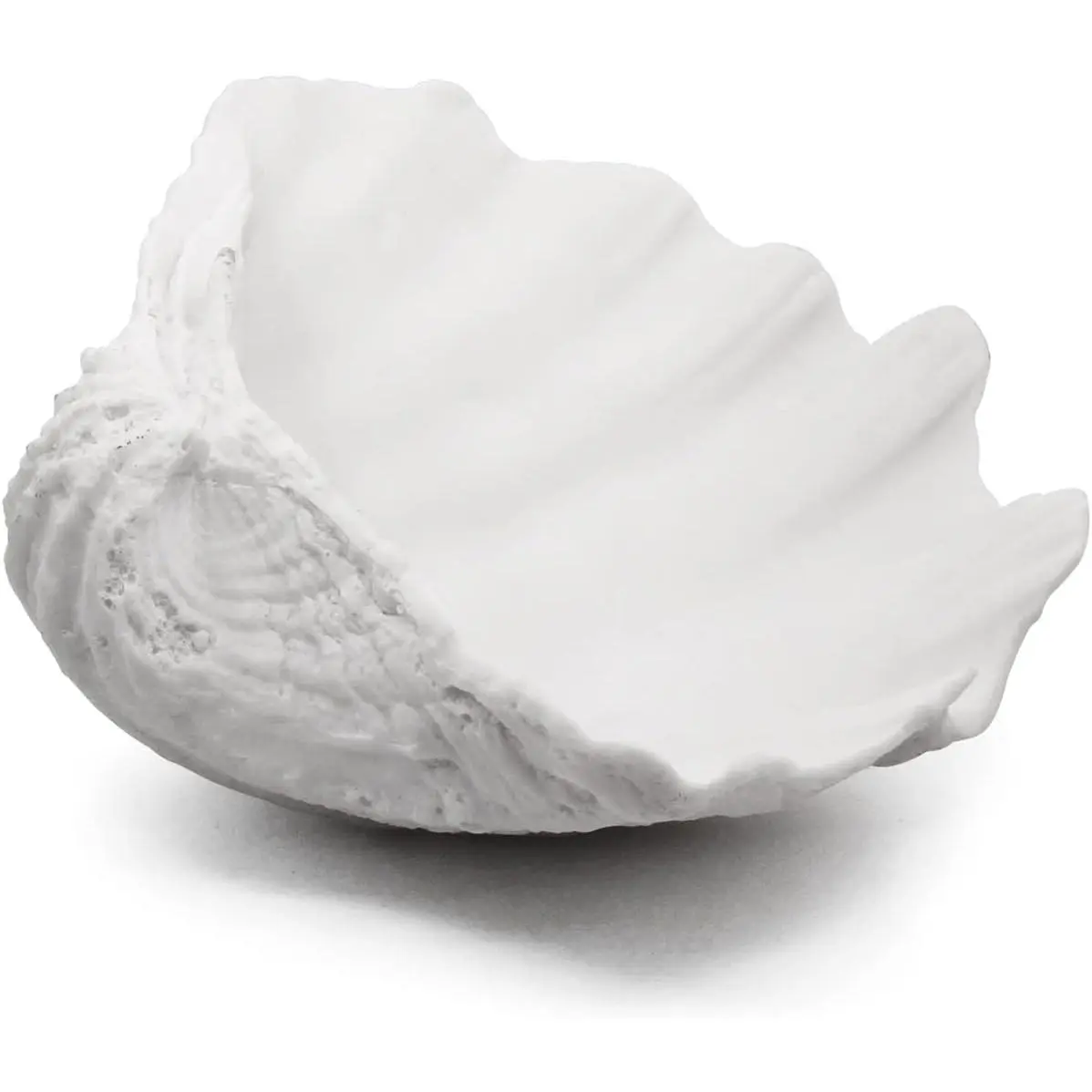 Large White Sea Shells Decorative Resin Clam Shell Bowl Beach Coastal Home Decor Nautical Themed Storage Bowl for Home Office Party Decor -10.2" 1PC