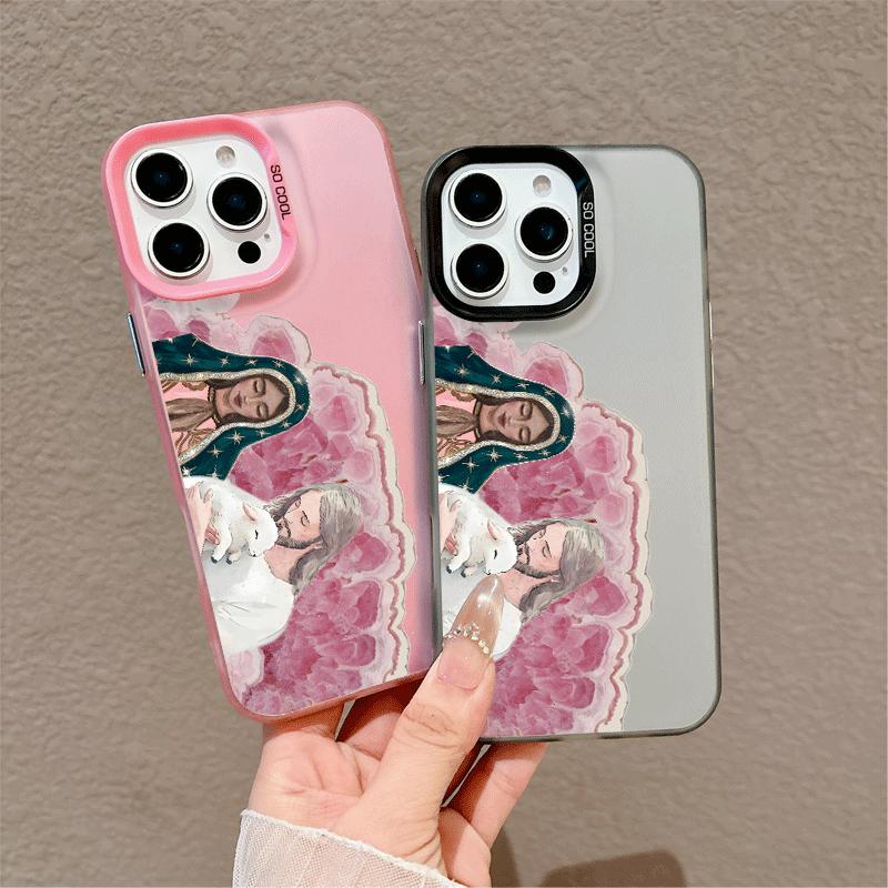 Case for iPhone 17 Pro Max, 16,15, 14, 13 + Samsung S25 Ultra, S24 Ultra, S23 FE Religious Virgin Mary Stylish Shockproof Lightweight Silicone Protective Cover
