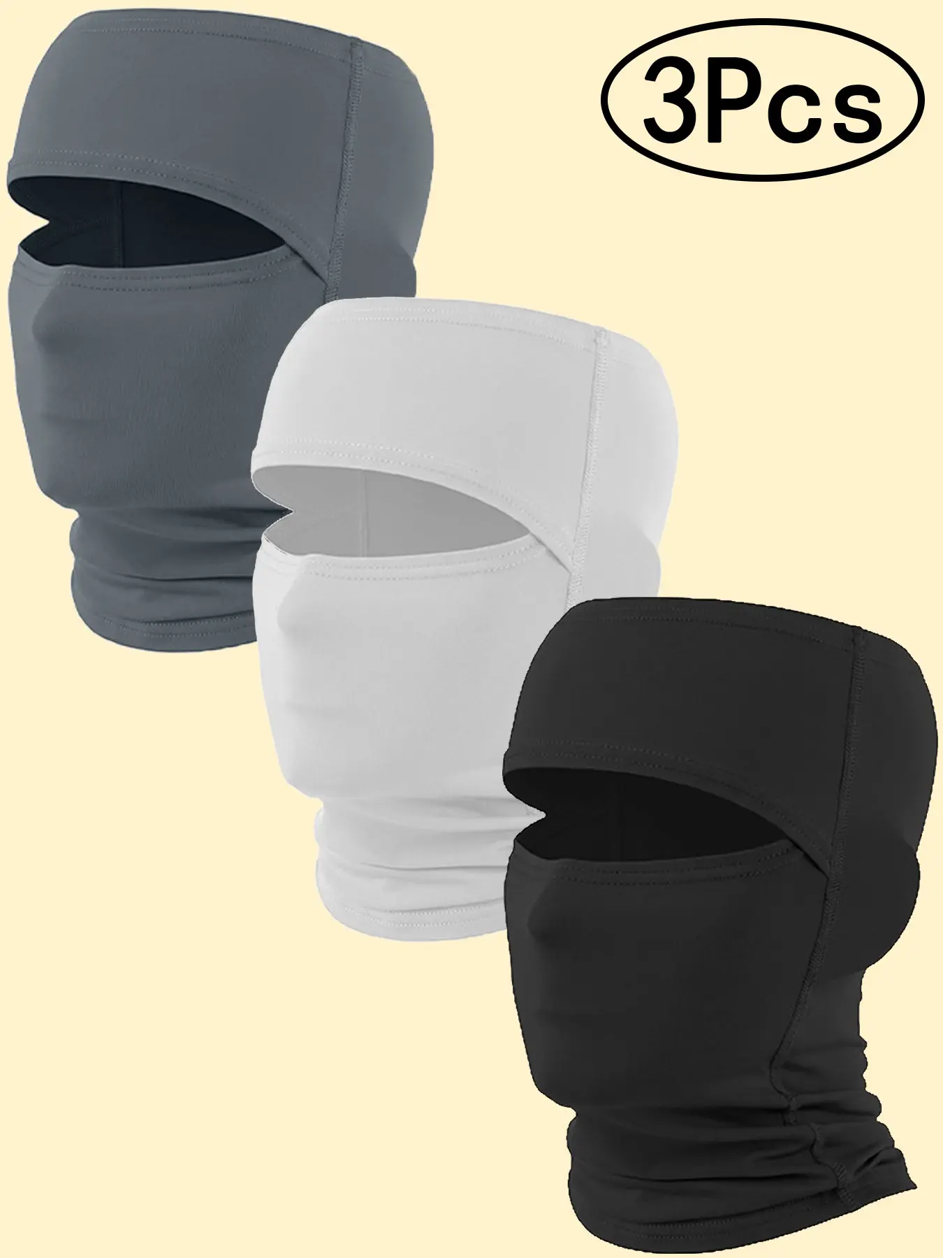 3 Pcs Open Top Balaclava Ski Masks Sheisty Masks Full Face Cover Windproof Wicking for Sport Football Sun Protection