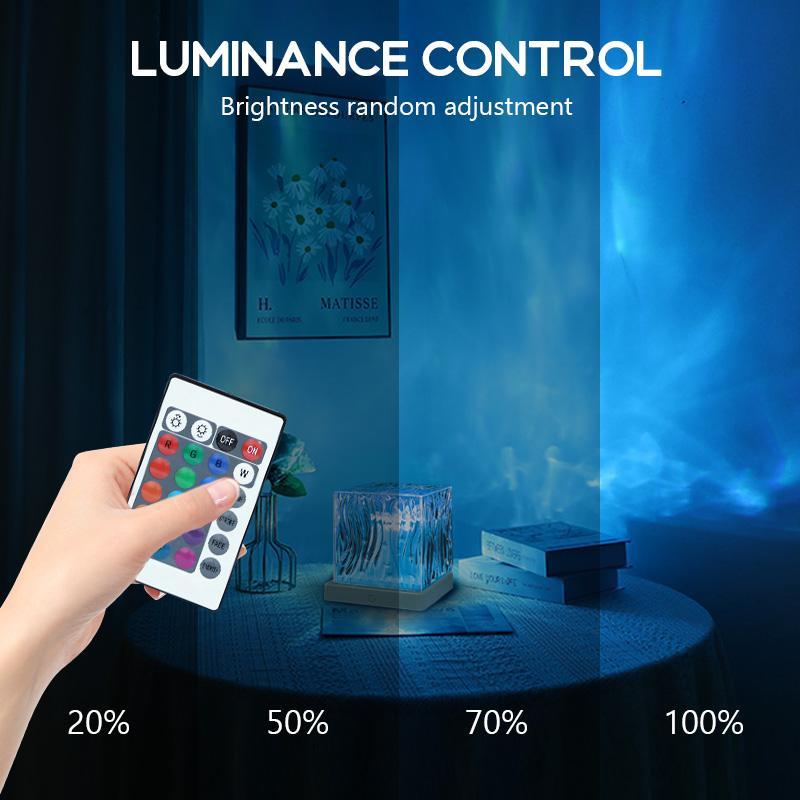 USB Powered Aurora Projector Night Light, 1 Count 16 Color Changing LED Projector Lamp with Remote Control, Decorative Light for Bedroom, Game Room, Home Theater