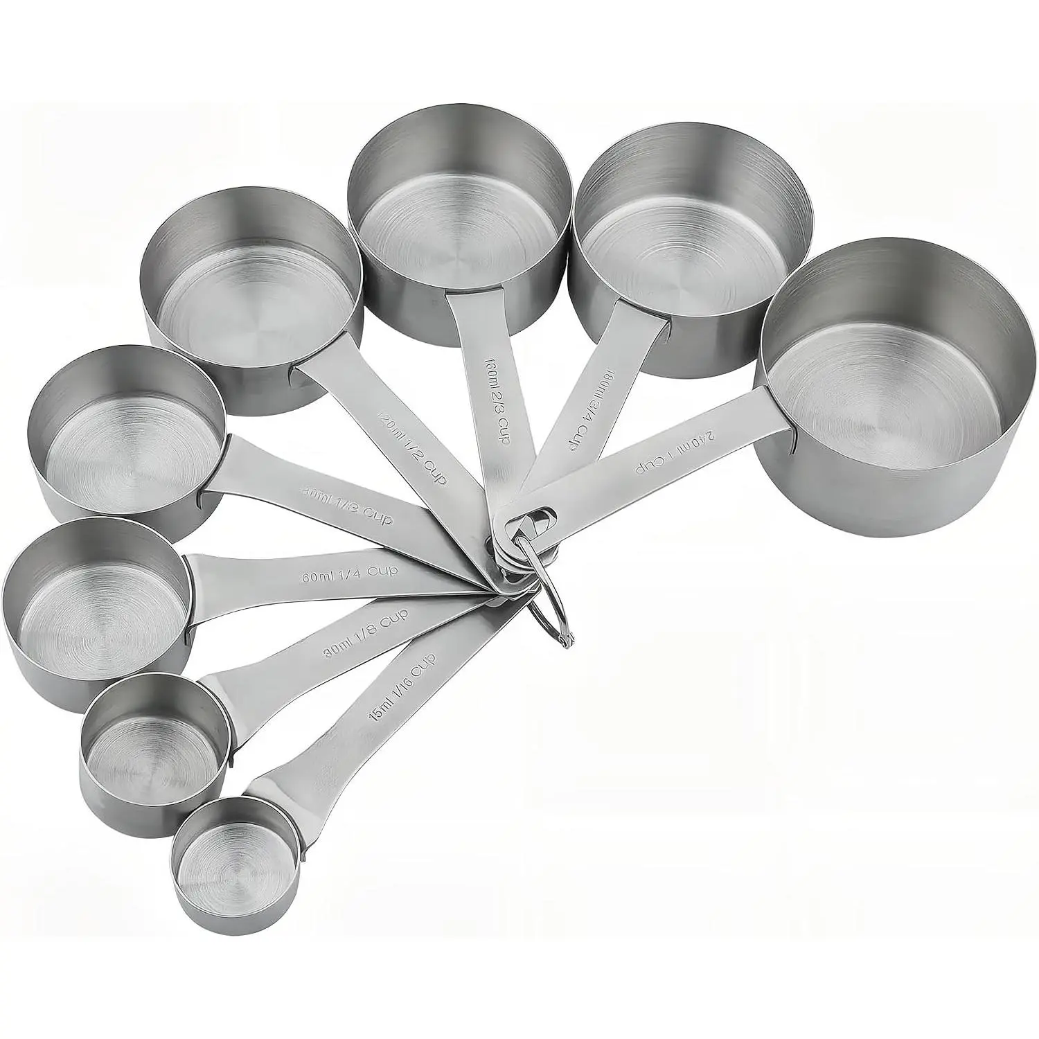 Measuring Cups Set 8, 18/8 Stainless Steel Measuring Cups Set, Metal Measuring Cups With 1/8, 1/4, 2/3, 3/4 Measuring Cup for Kitchen & Baking