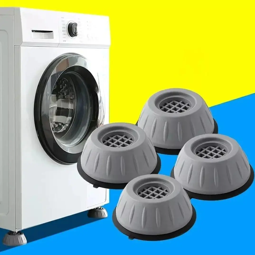 4-Piece Durable Compact Shock-Absorbing Pads for Large Home Appliances. Anti-vibration pads cut noise, prevent sliding, offer stable support for refrigerator and washer. Wear-resistant floor protectors, practical household accessories for daily home use,