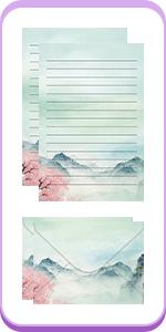 160 Packs Stationery Paper Set (50 Double Sided Stationery Writing Papers 50 Matching Envelopes) 60 Round Dot Sticker, 10 Design(Watercolor,5.5 x 8.25 Inch)
