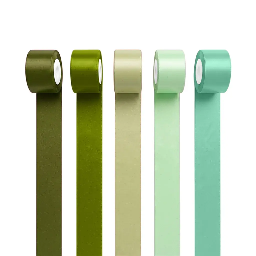 Multicolor Ribbon Set, 5 Rolls, 1.5 Inch Shiny Satin, Total Length 48.9 Yards, Ideal for Gift Wrapping, Wedding Invitations, Hair Accessories