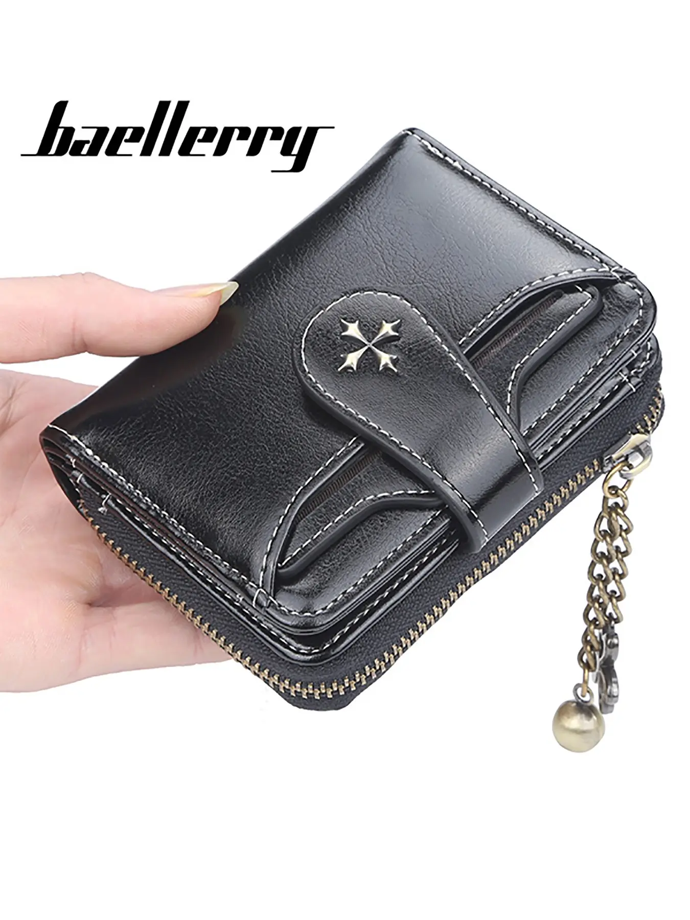 New Fashion Women's Short Wallet, High-End Korean Style Coin Purse, Multi-Card Slot Zipper Wallet, Perfect Birthday Gift