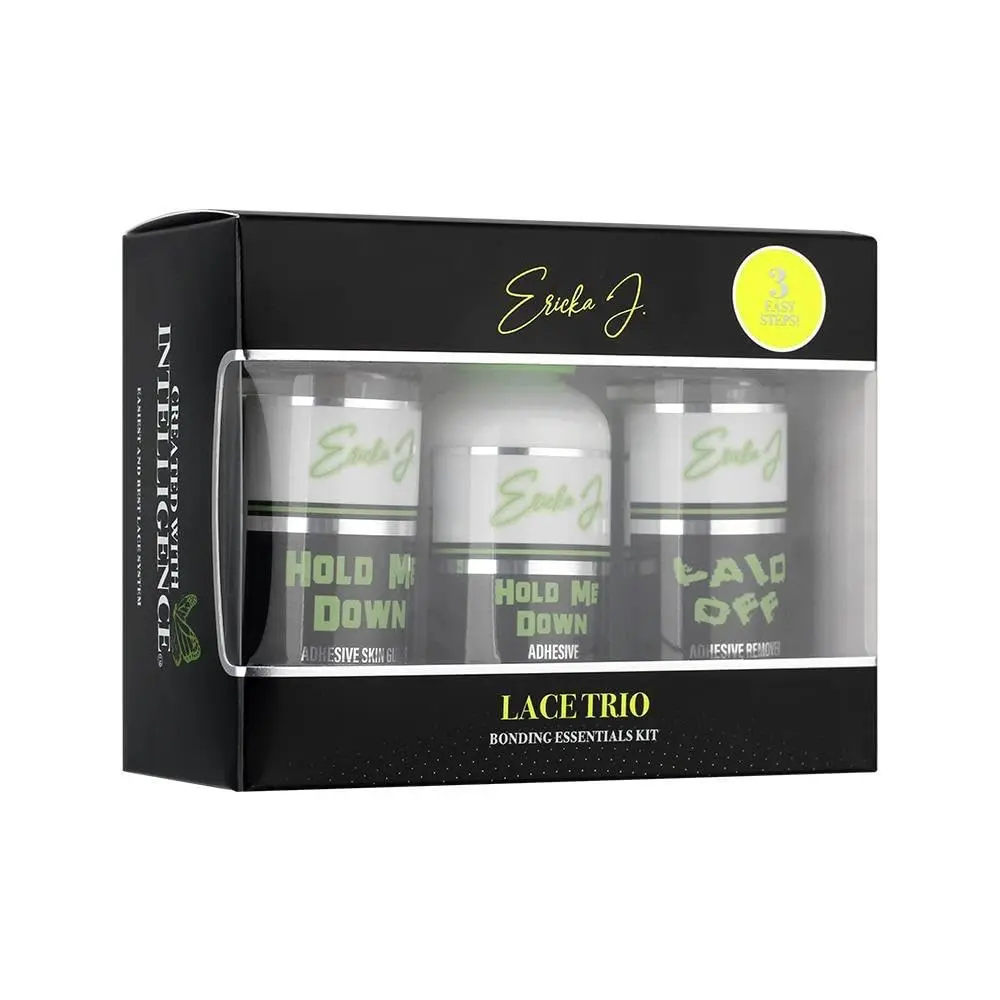 . Lace Application System Trio Kit –  Guard, Hold Me Down Adhesive & Laid Off Adhesive Remover – Complete Wig Installation Solution,  &  Resistant (Regular, Unscented)