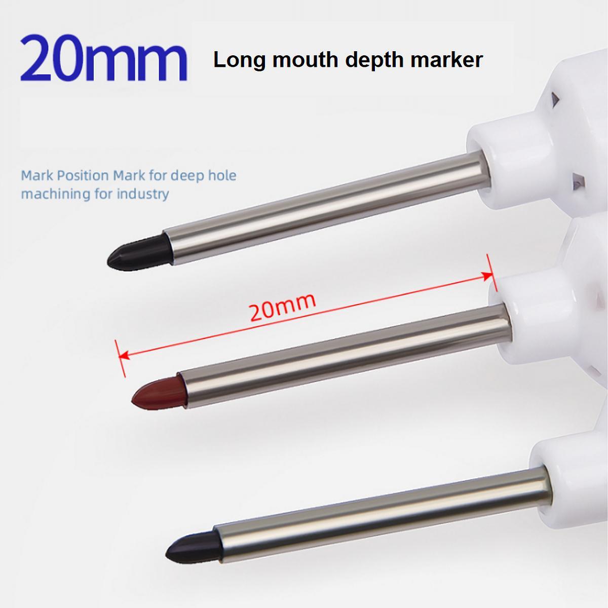 4pcs Long Head Marker Pen, Waterproof Woodworking Pen, Deep Hole Pen for Home Bathroom Woodworking Decoration, Artist Drawing Pen, Drawing Markers