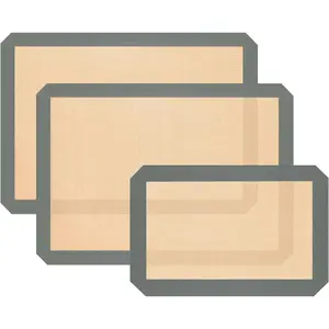 Silicone Baking Mat, Baking Sheets Non Stick, Silicone Mats for Baking, 3 Pcs for Cookies, Bread and Pastry, Baking Supplies for Oven