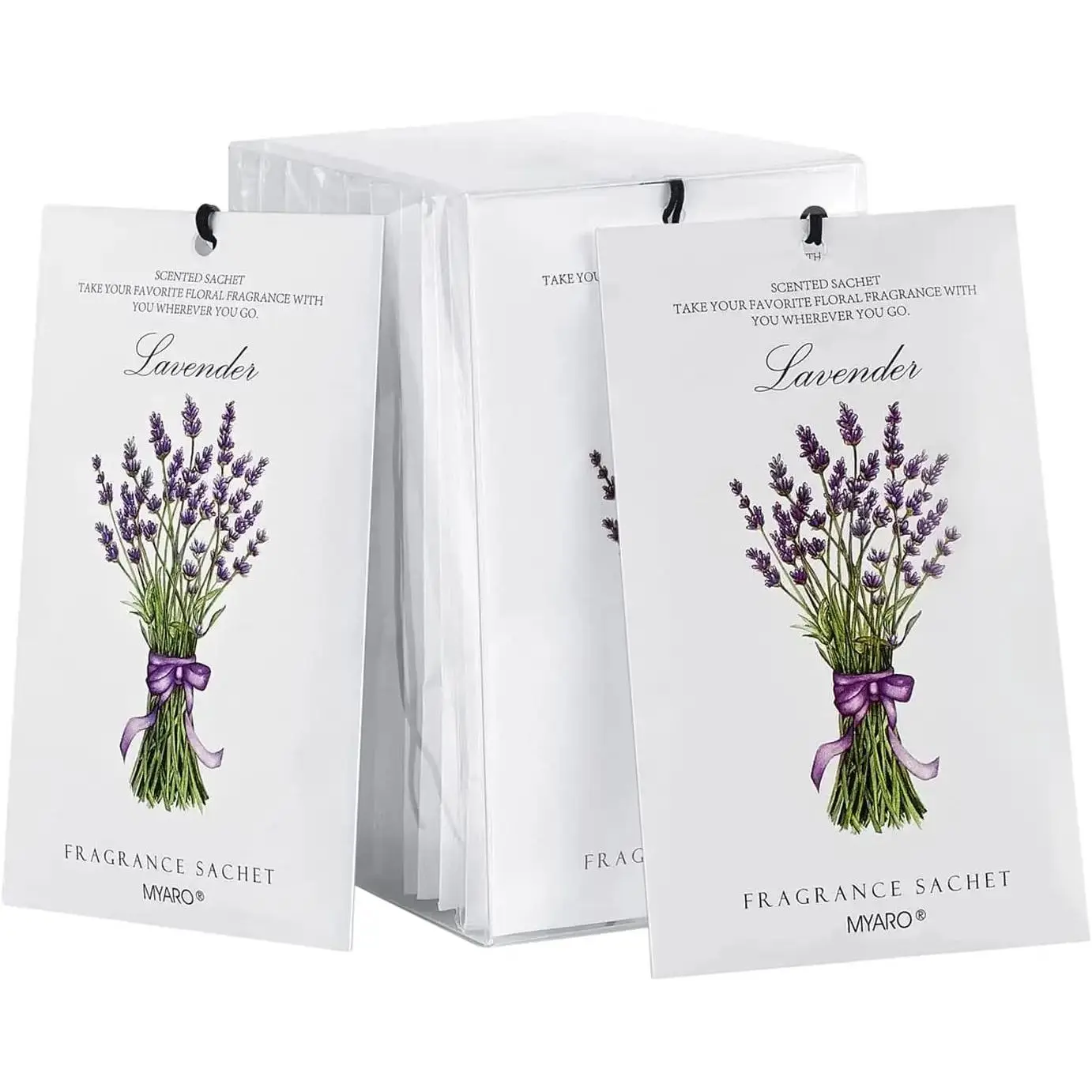 MYARO 12 Pack Lavender Scented Sachets |       Odor Eliminator & Air Freshener for Drawer, Closet, Car, Shoes, Gym Bag, Suitcase |       Home Fragrance Gift Set
