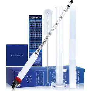 Alcohol Hydrometer Meter Kit 0-200 Proof and Tralle Alcohol Tester for Liquor Moonshine Spirits Proofing Distilling with Hydrometer Test Jar