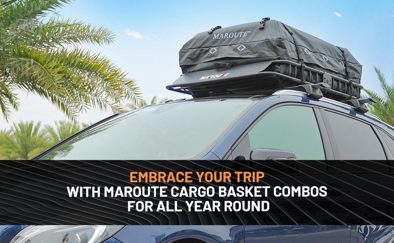 GARVEE Universal Rooftop Cargo Carrier Basket - 51" x 36" with 200LBS Capacity for SUVs, Trucks & Cars - Includes Cargo Bag and Net for Secure Transport of Luggage and Gear.