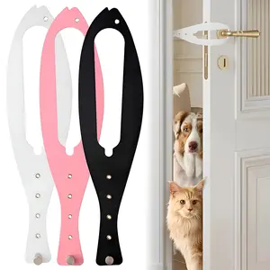 3 Pack Multi-Size Cat Door Latch Holder, 5 Adjustable Sizes Fits 2.5-6 Inch Width, Simple Install Pet Gate Alternative to Keep Dogs Out of Cat Litter Boxes and Pet Food