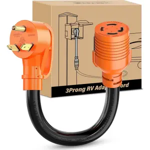 Nilight RV Generator Adapter Cord NEMA TT-30P to L14-30R 30 Amp 3 to 4 Prong Generator Transfer Switch Adapter Twist Lock Female Plug Pure Copper Heavy Duty STW 10 AWG ETL Listed