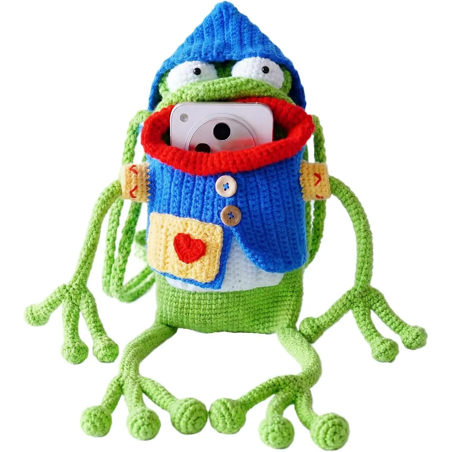 Kawaii Frog Crossbody Bag for Women, Cute Crochet Purse, Aesthetic  Bag  for Teen Girls, Frog Lover Accessories