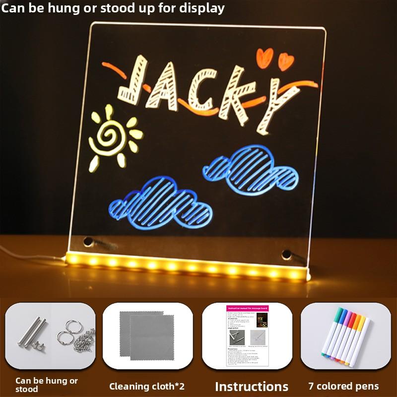 Luminous Drawing Board Graffiti Message Board Fluorescent Board Stall Advertisement Display Board Christmas Children Toy