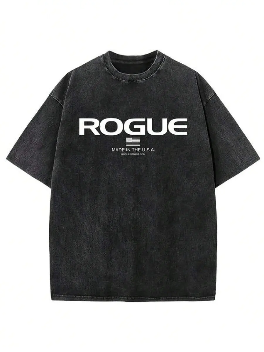 Rogue Men's 180g Cotton T-Shirt - Made In The USA, With Printed Design, Suitable For A Denim-Style Wear