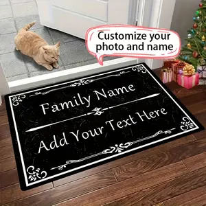 Personalized Welcome Doormat, Custom Family Name & Text Floor Mat, Elegant Decorative Entrance Rug for Home, Non-Slip Machine Washable Indoor/Outdoor Mat, Perfect Personalized Housewarming, Wedding, or Anniversary Gift Idea