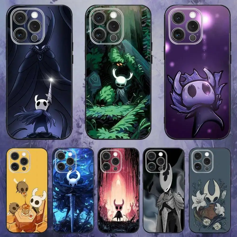 Hollow Knight Silksong Personalized High-Detail Smartphone Case - Black Soft Shockproof Protection Accessory for iPhone 11-17 Pro Max/Plus, Samsung Galaxy S23-S25 Handheld Devices