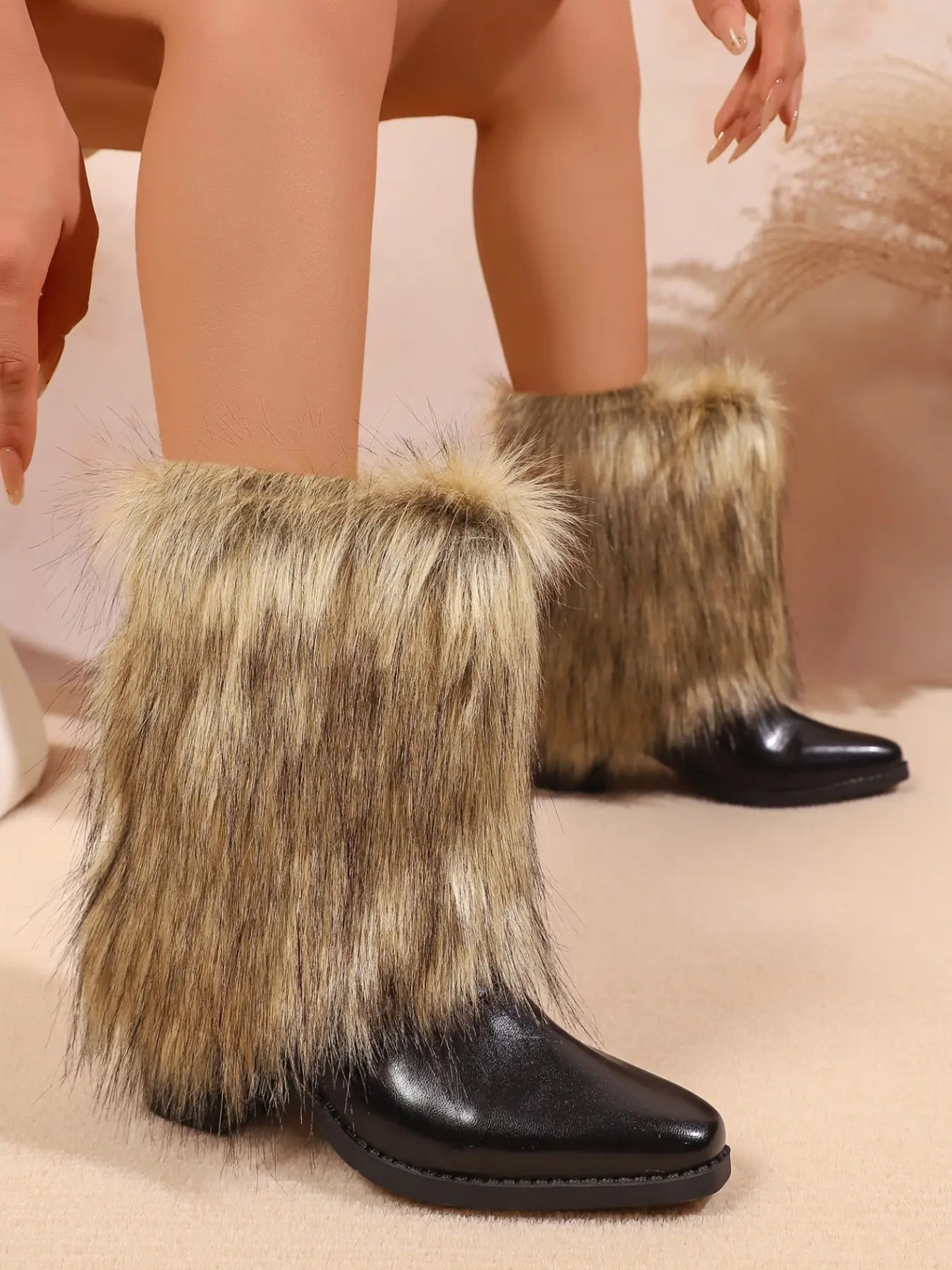 Fashionable Long Tube Snow Boots for Women, New Trend All-match Plain Plush Knee Boots, Y2k Style Fashion Snow Boots for Women, Trending Shoes  shaggy boots 2000s shaggy boots