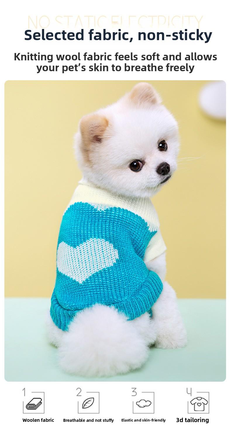 New Pet Knitted Sweater Fall Winter Warm 2-Leg Dog Clothes Multiple Colors Soft Knitwear for Small Medium Dogs Gold Plated Custom Collar shoes