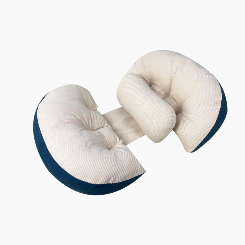 U-Cooling Pregnancy Pillow for Side Sleepers - Full Body Maternity with Removable Cover, Blue (Pack of 1)