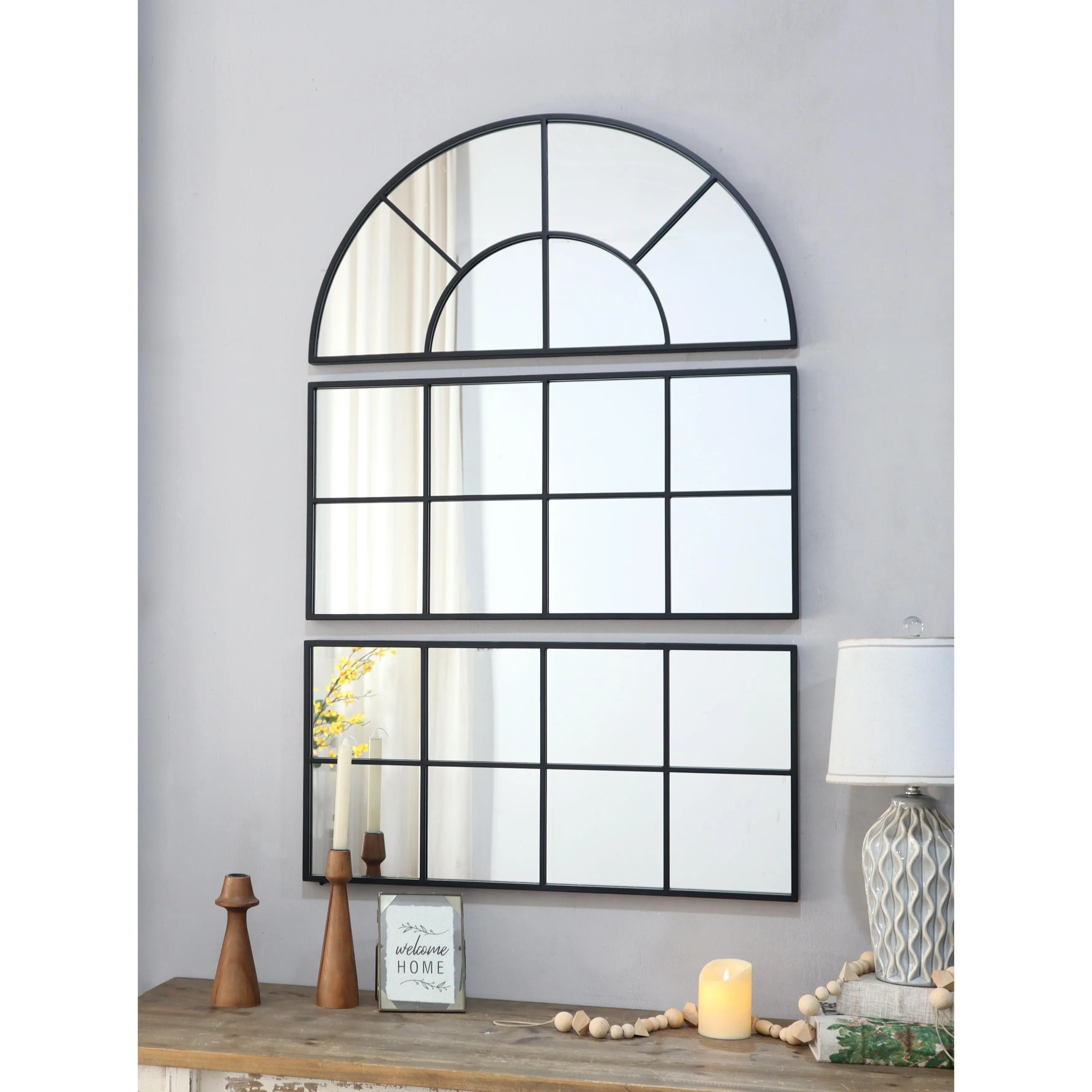 ARCH Large Arched Wall Mirror 30x45 Inch Three Separate Sections Wall Mounted Mirror for Living Room Bedroom Entryway Hallway Decor Full Length Mirror with Arched Top, Home Furniture and Household Product Search Terms for US Online Shopping
