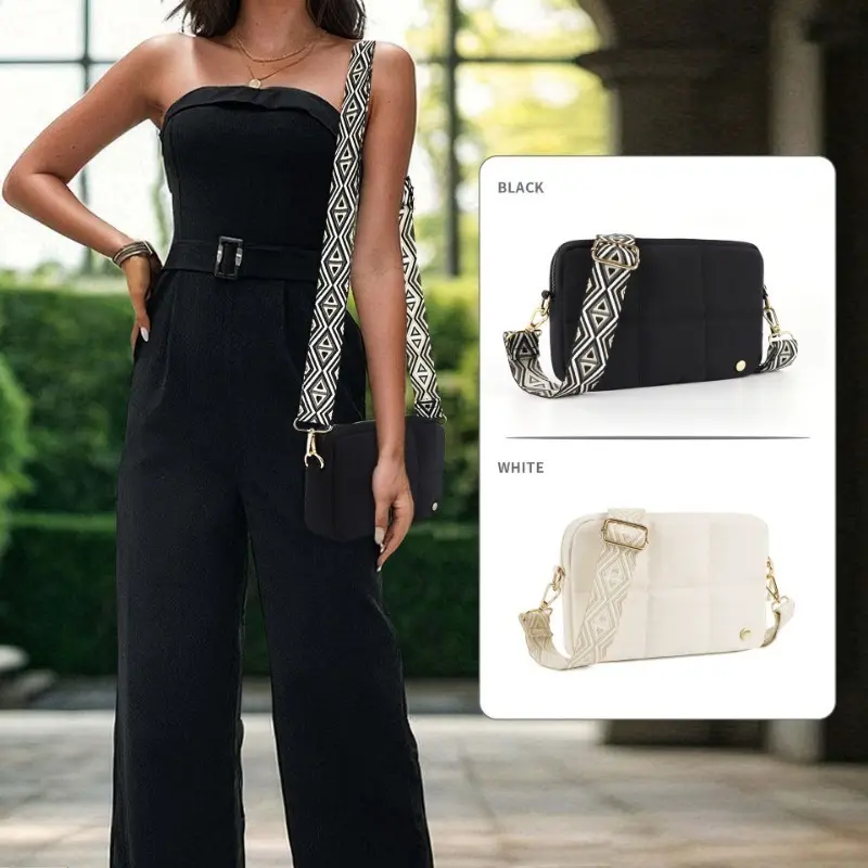 New Arrival Light Luxury Silky Padded Shoulder Bag: High-Aesthetic Minimalist Crossbody with Multi-Compartments for Women, Compact, Office/Weekend, Padded Texture, Silk Cotton, Minimalist Decluttering
