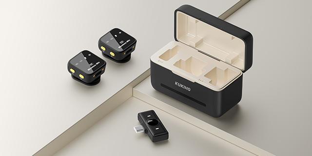 HOLIDAY HAUL!KUKIHO Wireless Lavalier Microphone with Charging Case – 164ft Range, 72H Battery – for iPhone, Android, iPad, Laptop – Clip-on Mic for Video, Interview, Vlog