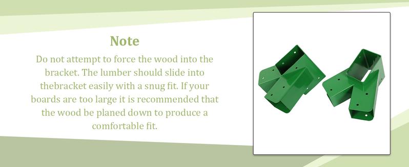 2 Pcs A-Frame Swing Set Bracket Heavy Duty Steel Green w/Mounting Hardware (2 Brackets) for 2 (4" x 4") Legs & 1 (4" x 6") Beam