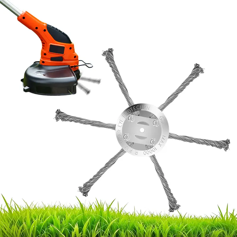 6 Inch Steel Wire Rotary Brush Cutter Trimmer Head,Universal Replacement Weed Blade Cutter for String Trimmers, Gardening Lawnmower, Moss & Rust Removal