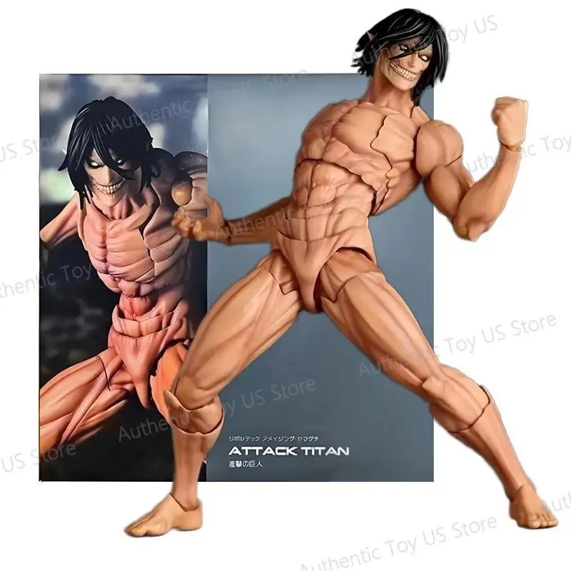Attack on Titan Eren Jaeger Revoltech Amazing Yamaguchi Articulated PVC Anime Action Figure, Collector's Item, Festive & Home Party Gift Supply, Anime Action Figures, Action Figures