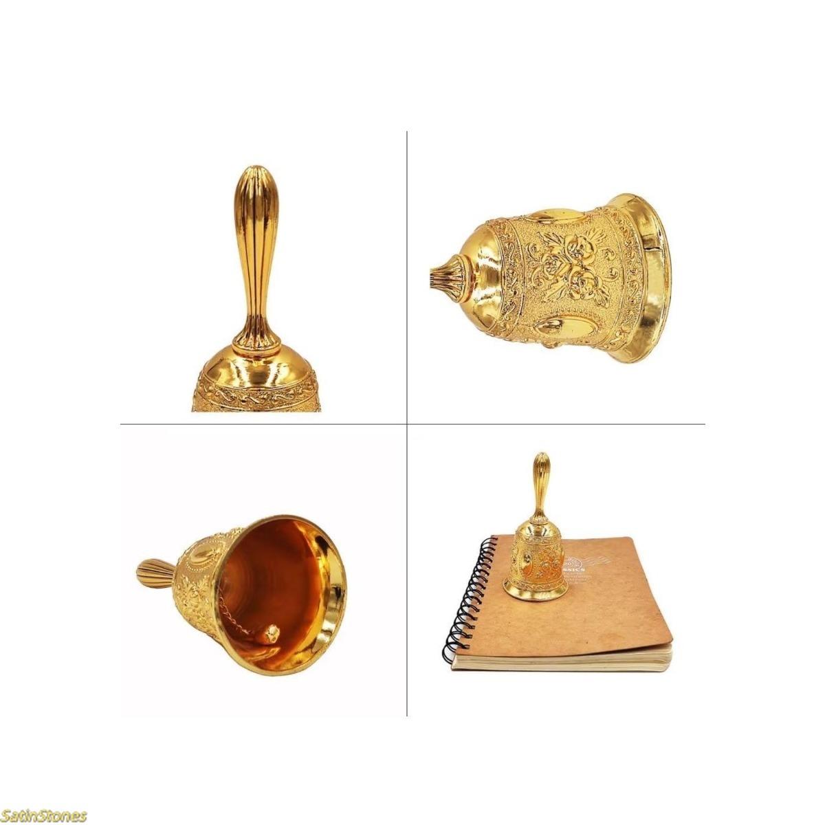 1-piece gold handbell - ochun/obatala. Wedding decoration services require unique jewelry for Christmas decorations, meditation, and spiritual retreats.