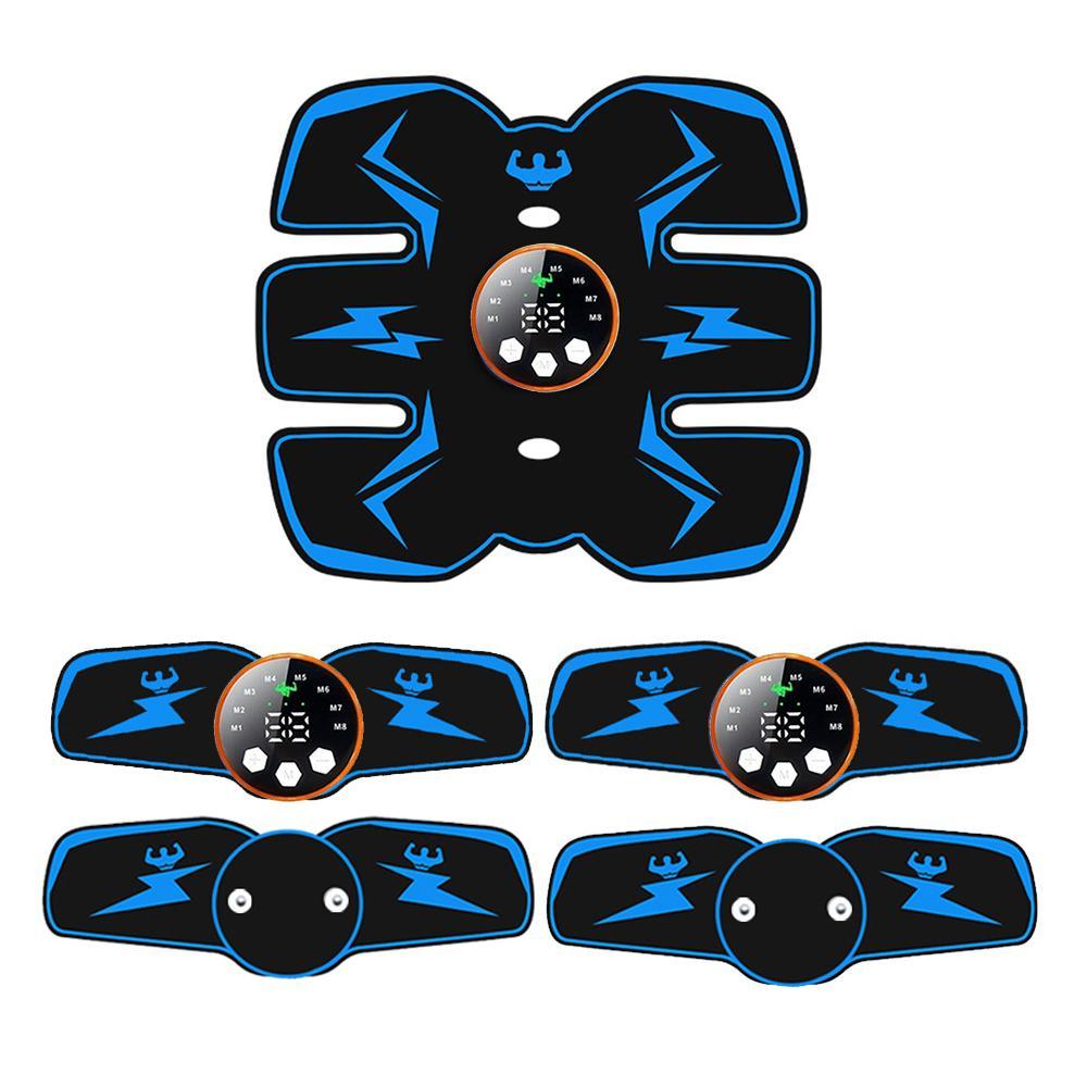 Rechargeable Abdominal Muscle Massager, 1 Count Abdominal Exerciser & 4 Counts Hand and Leg Exercise Patches & 3 Counts Host Controllers, Fitness Equipment for Home Gym, Healthcare
