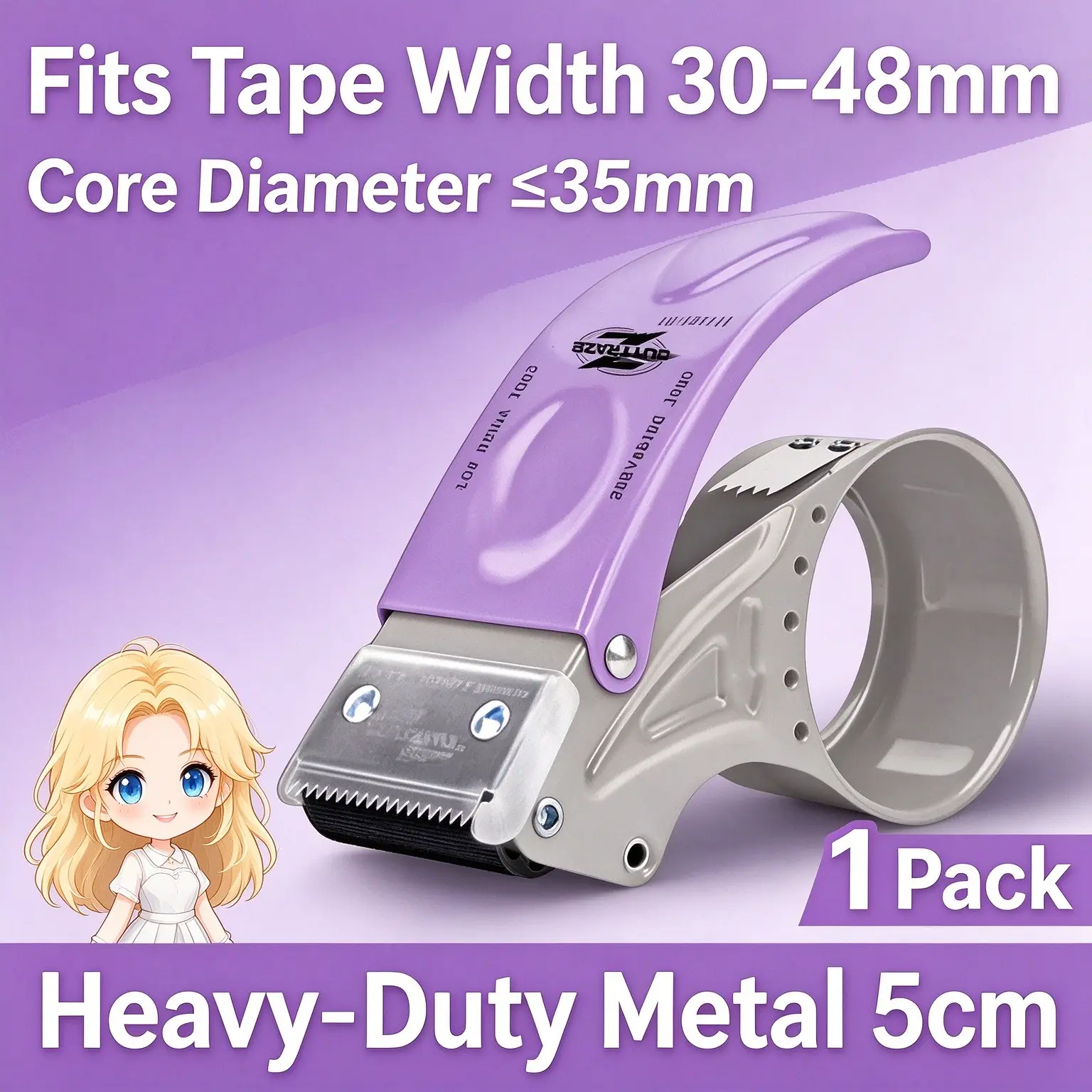 New Upgrade 5cm Metal Packing Tool, Masking Tape Cutter, Thick Box Sealer, Manual Glue Machine, Transparent Tape Dispenser, Logistics Essential