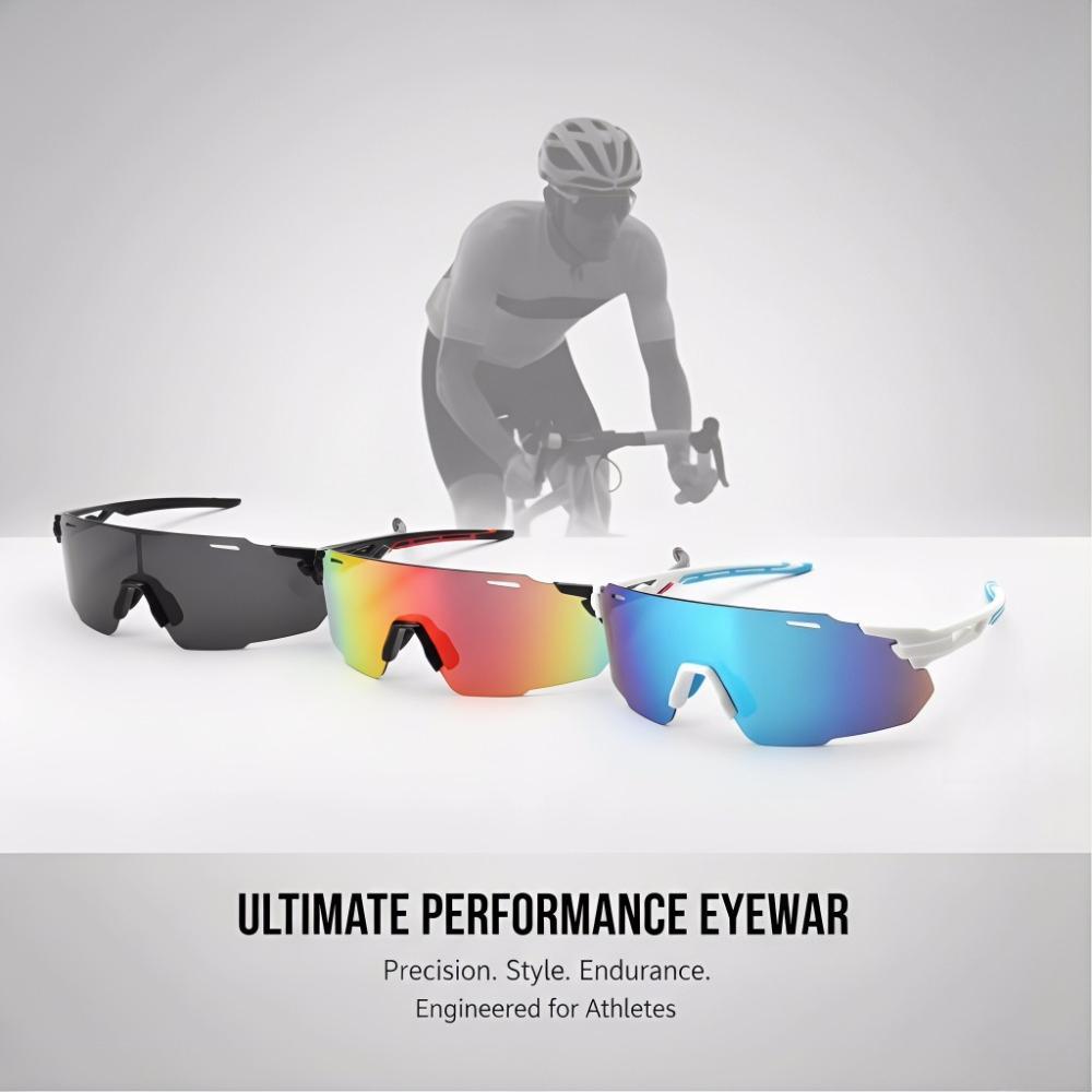 Polarized UV400 Cycling Sunglasses for Men and Women, Pro Performance Gradient Shield with Soft Nose Pad & Flexible Fit, Lightweight Aerodynamic Sports Glasses for Outdoor Bike Riding Hiking