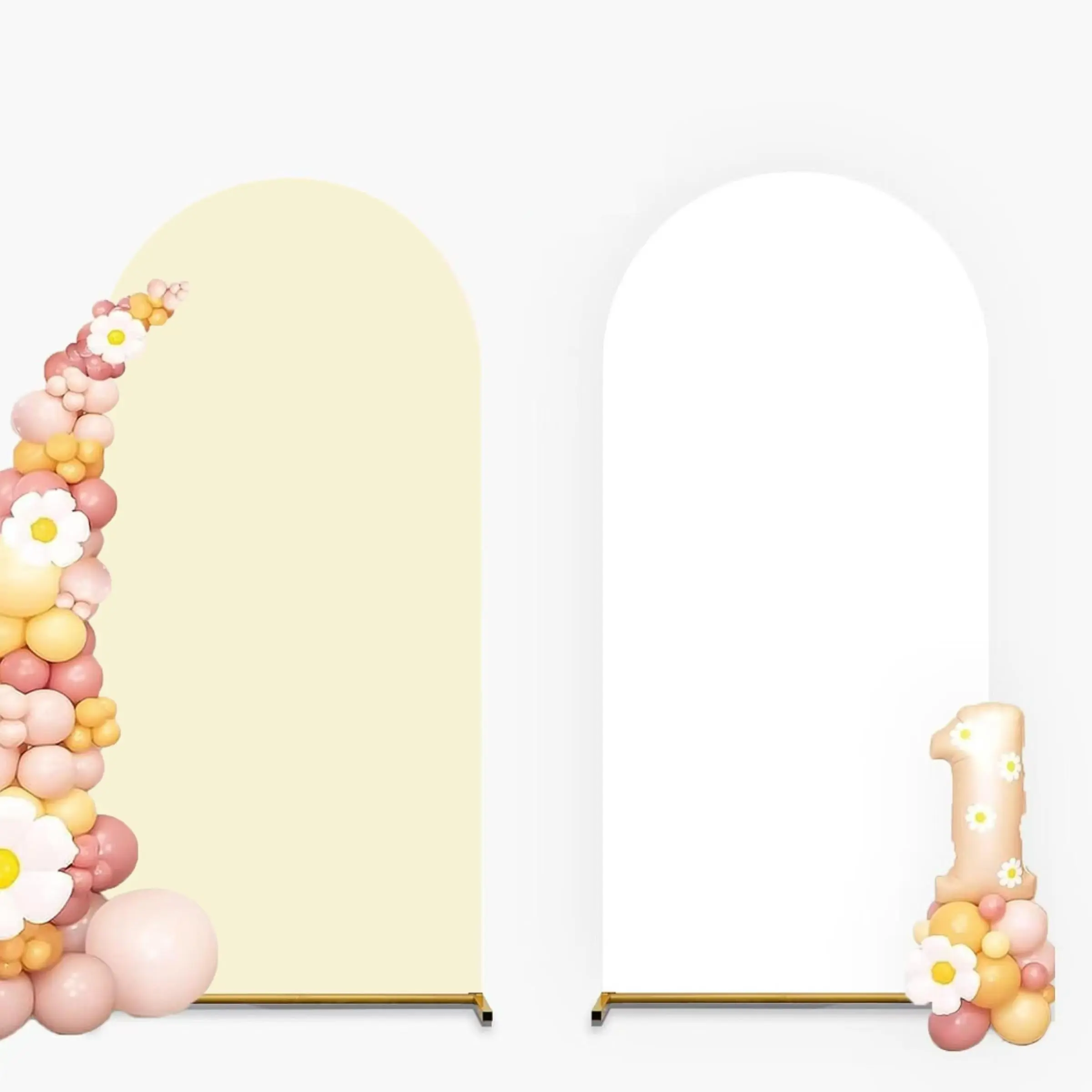 Holiday Arch Cover Set, Two-Sided Wedding Arch Backdrop, Wedding Arch Decor, Elastic Arch Cover for 7.2ft/6.6ft/6ft, Perfect for Weddings, Birthdays, Parties, Wedding Party Decorations（No Arch）, Arch Covers Stretchy Backdrop