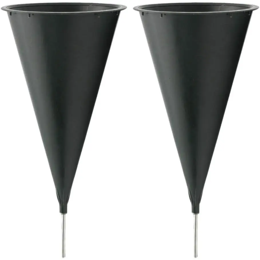 Cemetery Vases for Grave with Spikes  Holder Decorations, Outdoor Memorial Markers, Floral Plastic Pot with Metal Ground Stakes, Medium, Set of 2
