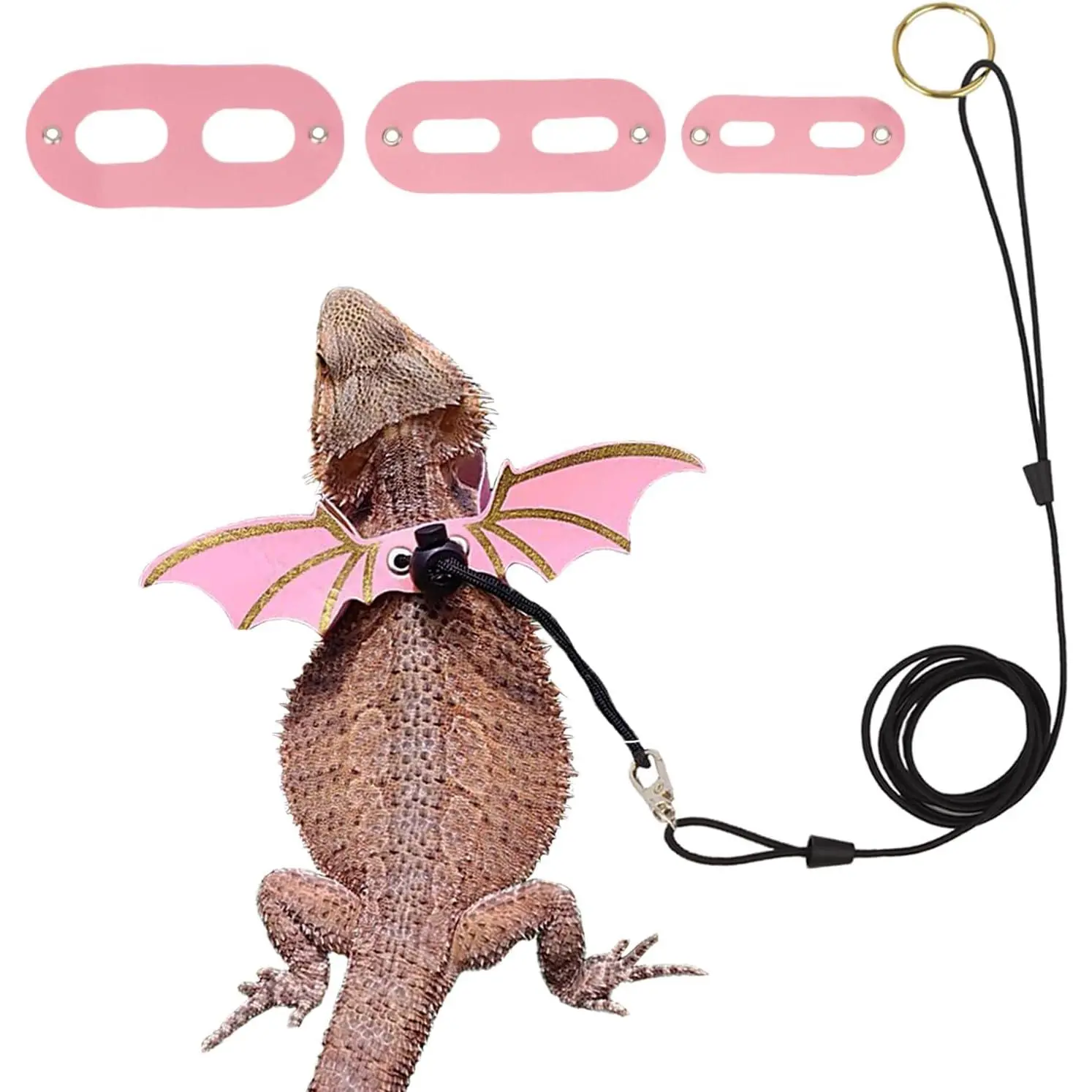 Bearded Dragon Harness and Leash Set - Removable Leash for Small Reptiles, Lizard Pet Supplies