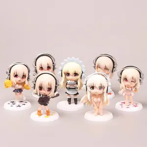 Japan Anime SUPERSONICO Action Figure Toys Super Sonico Swimwear version Q Collection model Decoration toy