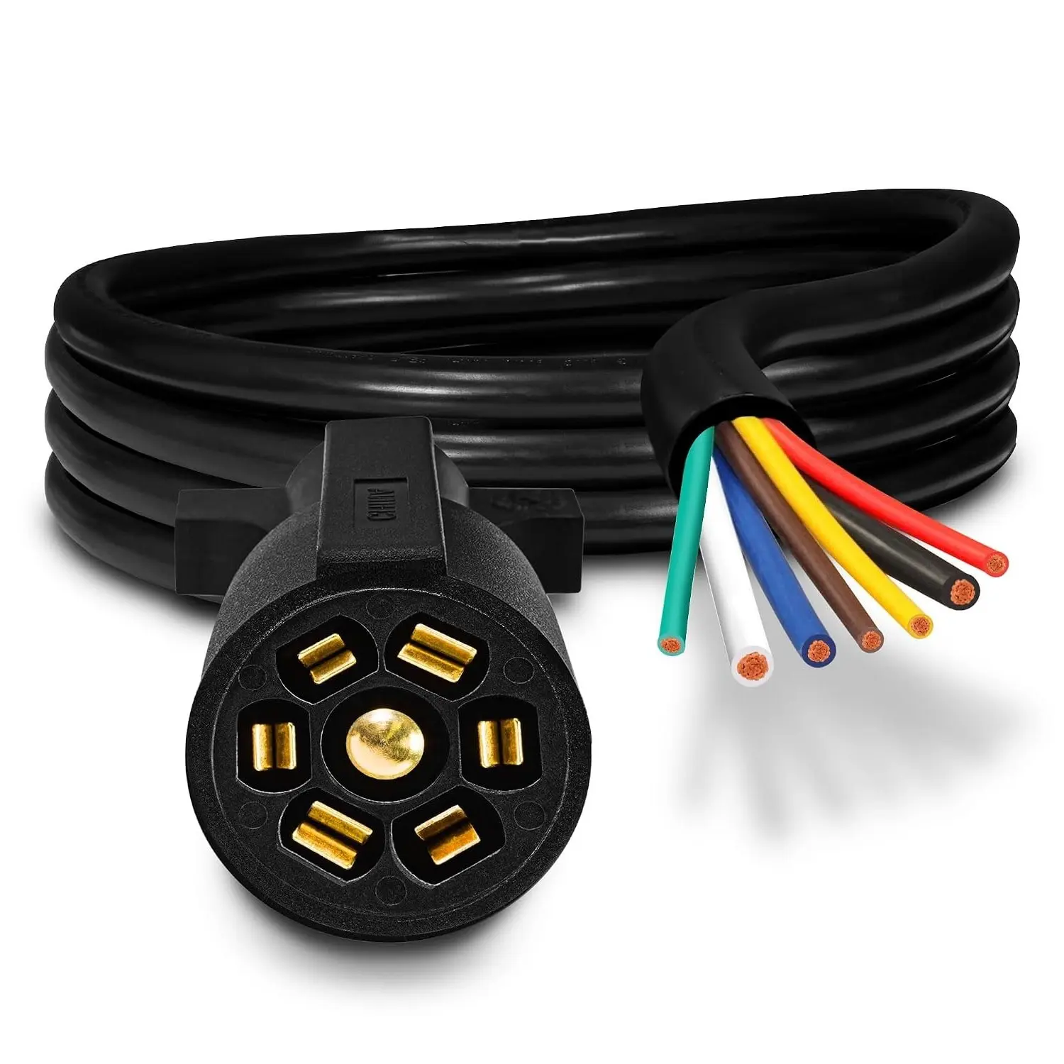 8ft 7-Pin Trailer Wiring Harness Connector Cord Wire Plug KitGift