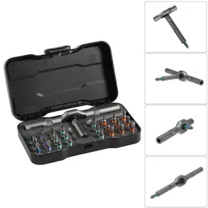 24 in 1 DIY Screwdriver Set, Switchable Screwdriver Shapes, Magnetic Ratchet Screwdriver, Compact and Portable Home Repair Tool Box