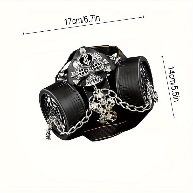 Steampunk Mask Men Masquerade Skeletal Spike Half Face Skull Mask Costume Cosplay Motorcycle Biker Face Mask