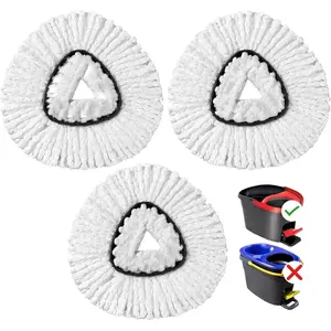 Mop Replacement Heads Compatible with O-Cedar EasyWring Spin Mops 3 Pack-Washable Microfiber Spin Head Refills-Easy Cleaning Mop Head Replacement Household Items