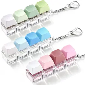 3 Pack Keyboard Fidget Toy – Clicky, Creamy & Silent Stress Relief Fidget Clicker Keychain – Quiet Fidget Toys for Adults, Boost Focus & Calm Anxiety at Work, Travel – Ideal Stress-Relief Giftfidget toys