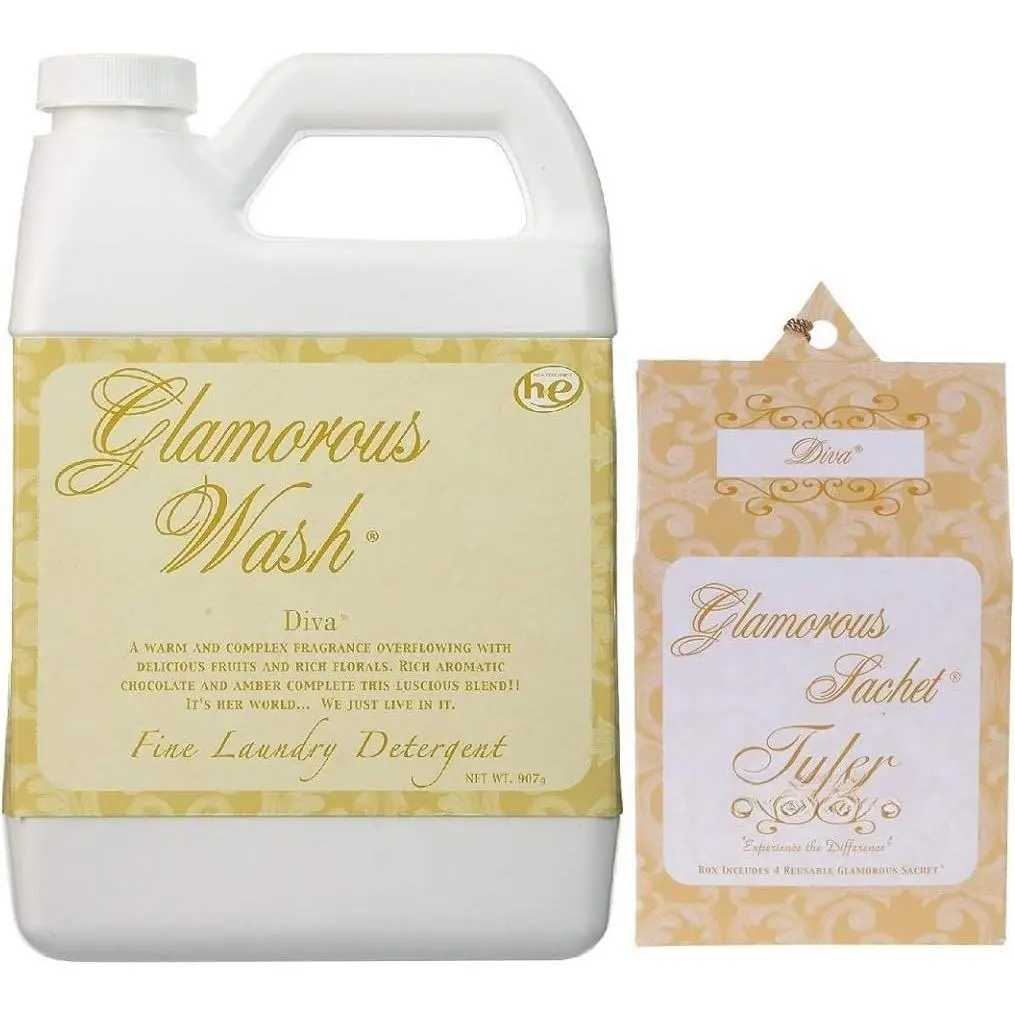 Glamorous Wash Diva Laundry Detergent 32oz w/Diva Sachets Bundle