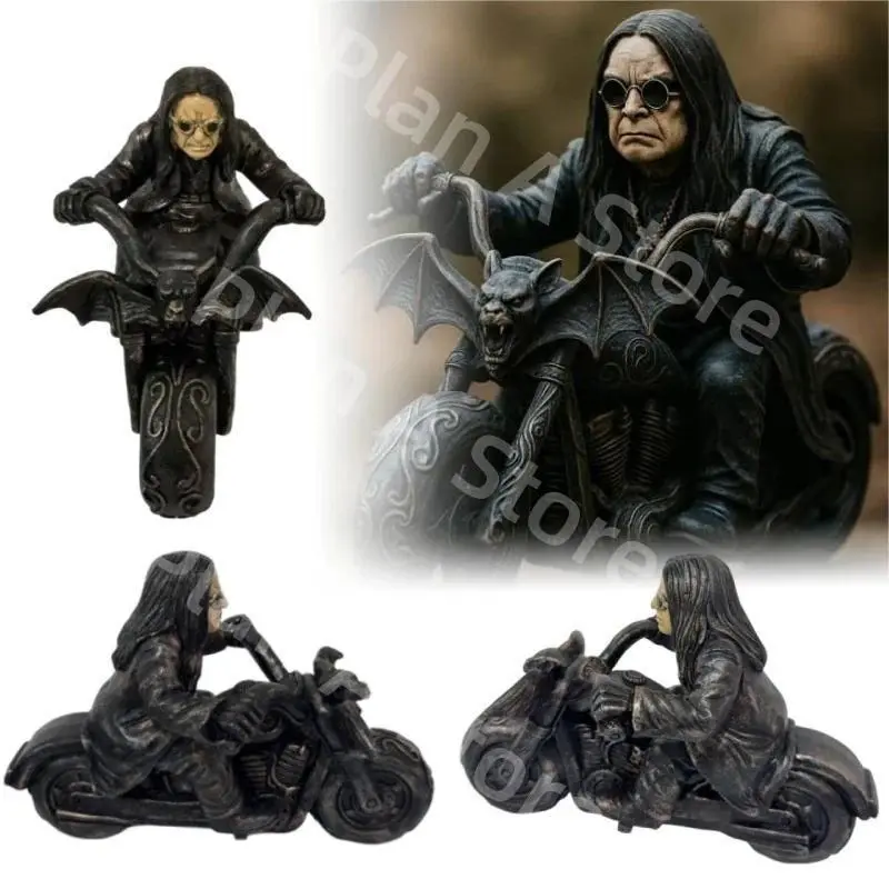 Ozzy Osbourne Knight Figurine Ozzy Osbourne Skull Figure Resin Statue Halloween Gothic Desktop Decoration Rock Music Fan Gift