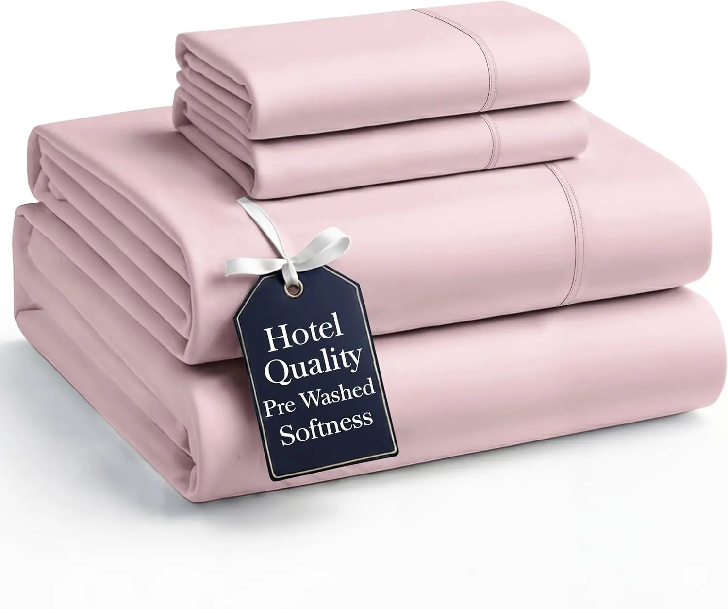 SASTTIE 4PCS Bed Sheets Set - Viscose Derived From Bamboo, Cooling Summer Sheets, Deep Pocket Up To 15", Cooling Soft Bed Sheets, Hotel Bedding Sheets & Pillowcases