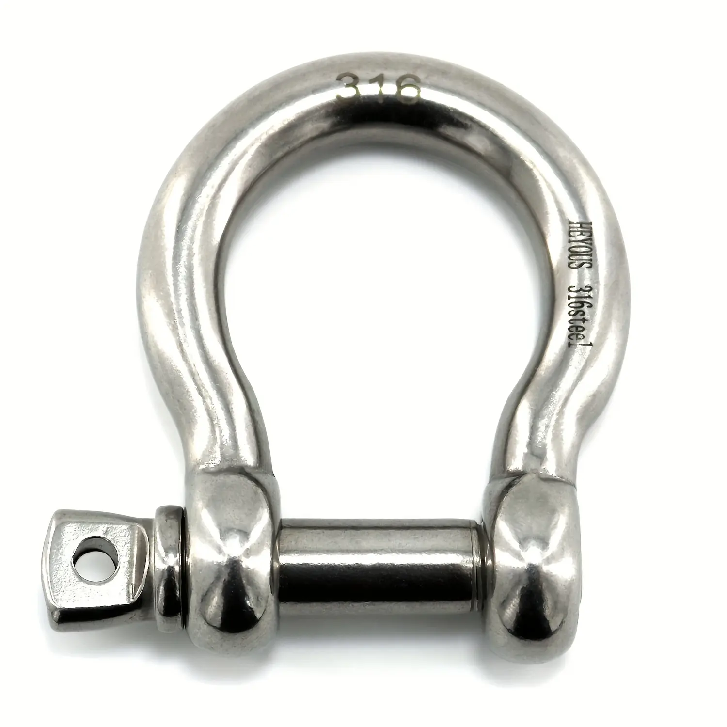1 Pack 1/2 Inch 12mm Screw Pin Anchor Shackle Stainless Steel Heavy Duty Bow Shape Load Clamp for Chains Wirerope Lifting Paracord Outdoor Camping Survival Rope Bracelets