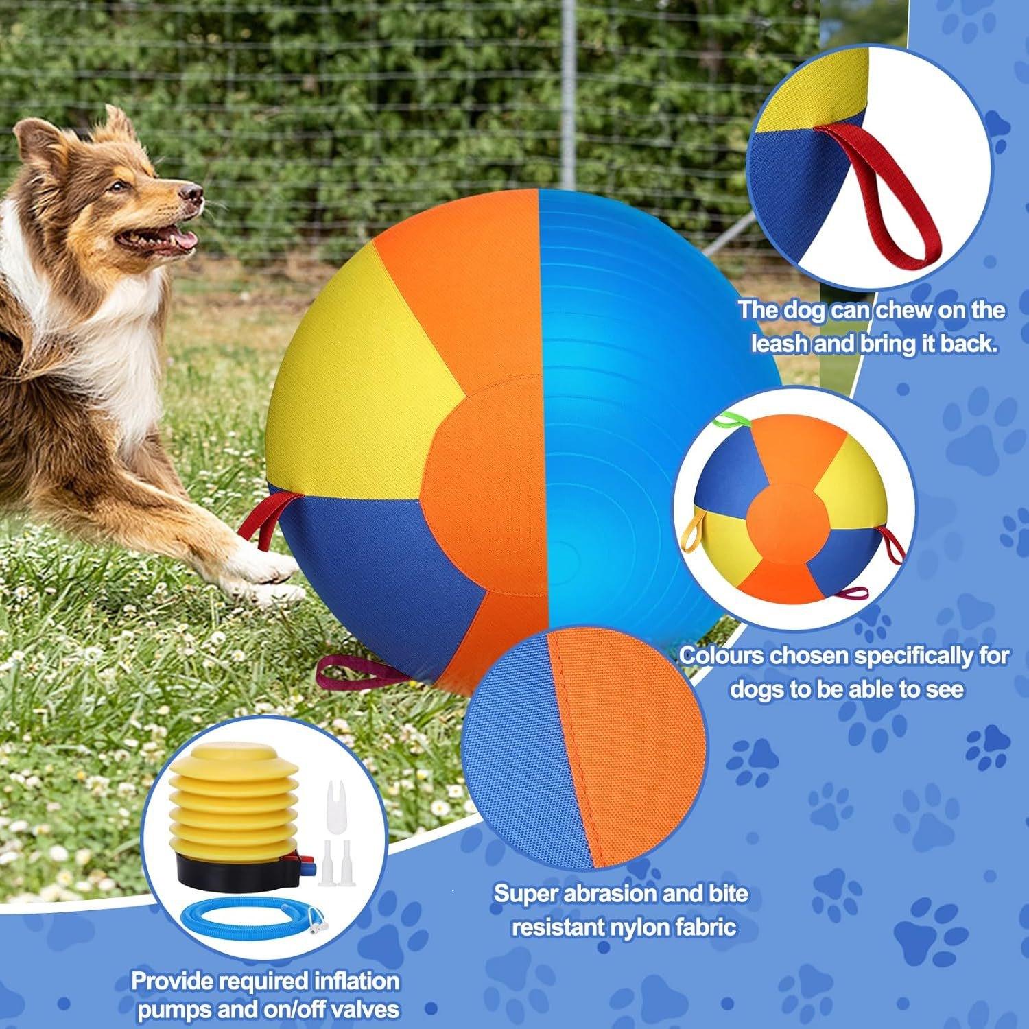 Upgraded Solid Color Polyester Herding Ball Durable Inflatable Training Play Ball for Sheep Horse Dog Farm Pet Exercise Game Toy