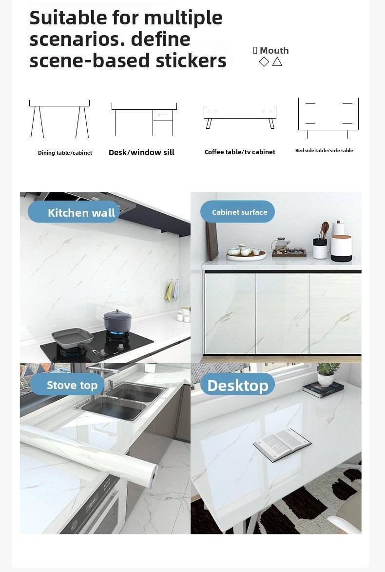 Thickened kitchen oil-proof stickers, high temperature resistant, waterproof and moisture-proof, suitable for kitchen cabinets, wallpaper, stovetops, and countertops. (Aluminum foil paper)
